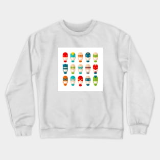 Superhero Faces Crewneck Sweatshirt